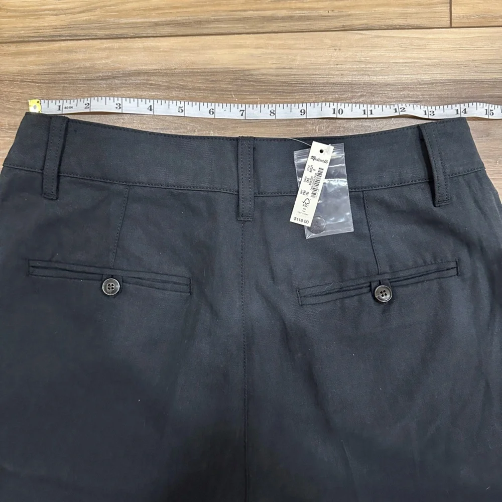 Madewell Harlow Wide Leg Pant True Black Linen Cotton Sz 6 NWT - Picture 9 of 16